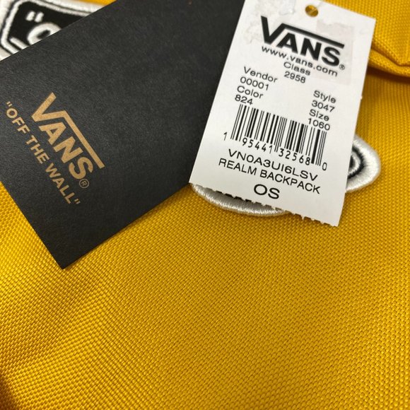 Vans Vans Realm Backpack Yellow Black Men's Women's Off The Wall VN0A3UI6LSV - Picture 2 of 6